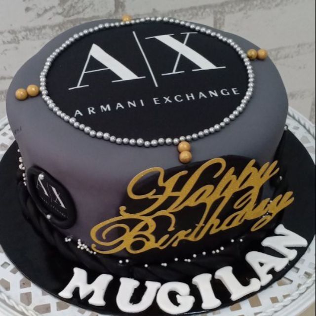 Edible Armani Exchange Icing Cake Topper