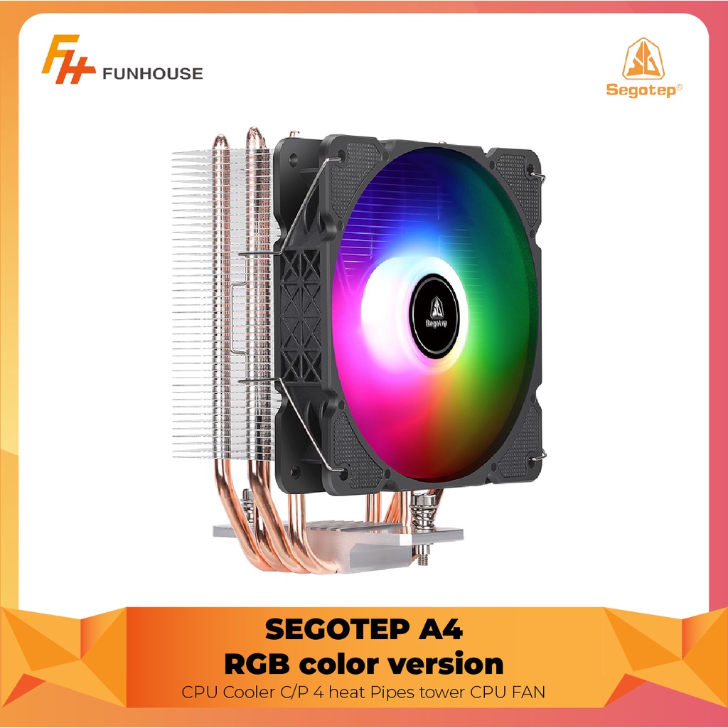 Segotep A4 RGB color version CPU Cooler C/P 4 heat pipes tower CPU FAN ...