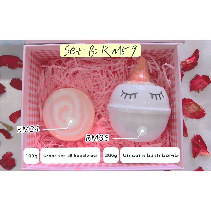 Unicorn Bath Bomb & Bubble Bar (Gift Set) Shopee Malaysia