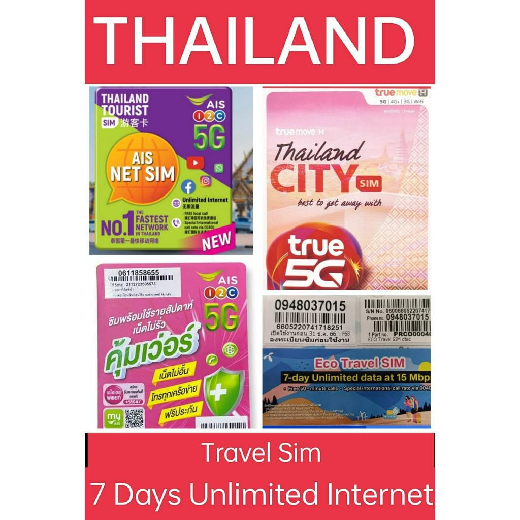 Thailand SIM Card with 7 Days UNLIMITED Shopee Malaysia