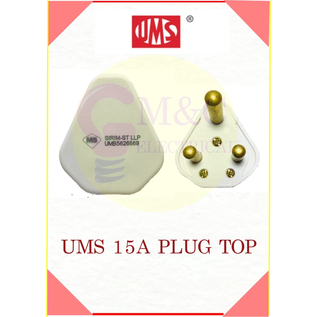 UMS 15A Unfused Plug Top 3 Pin Round (SIRIM) | Shopee Malaysia