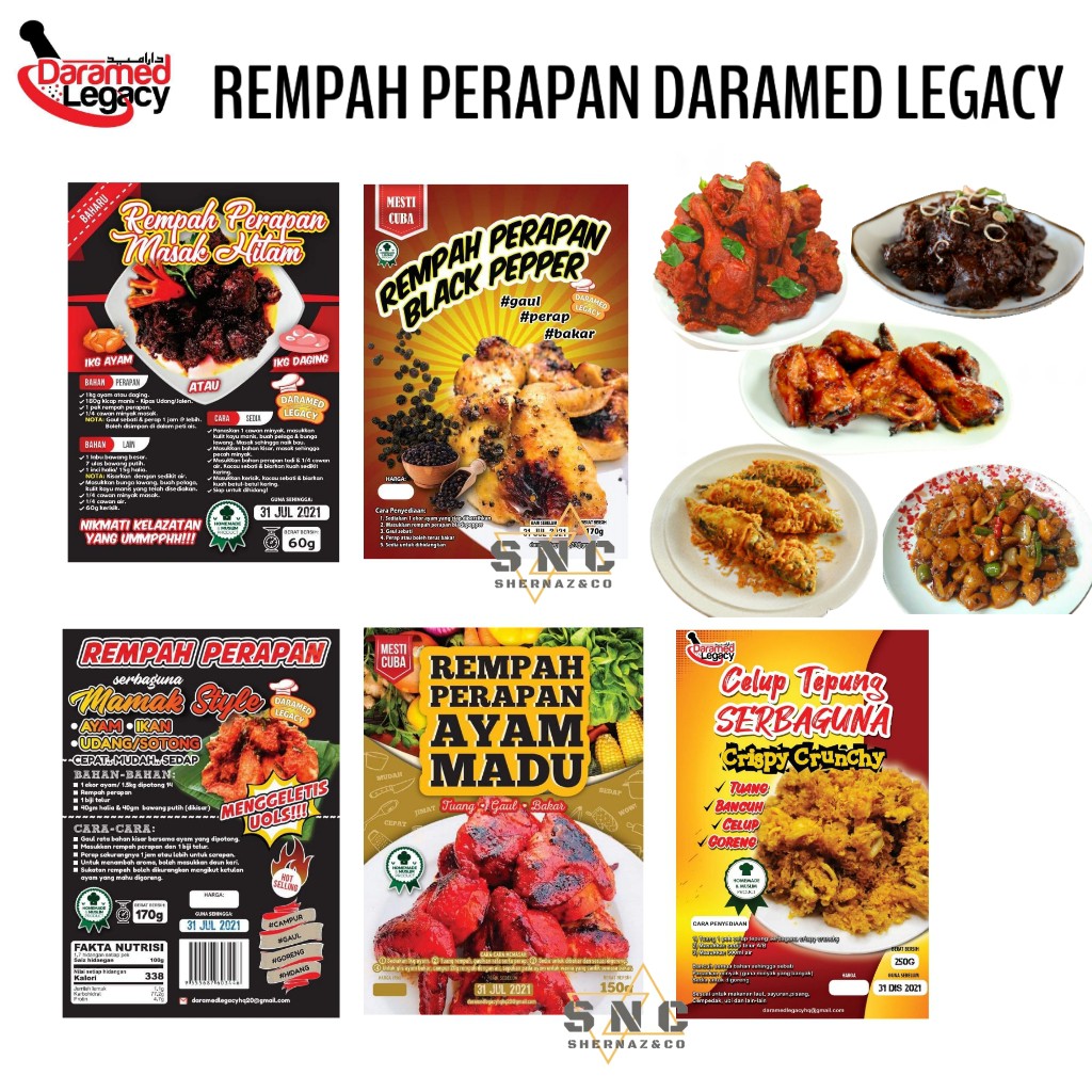 Rempah Perapan Daramed Legacy Masak Hitam Black Pepper Mamak