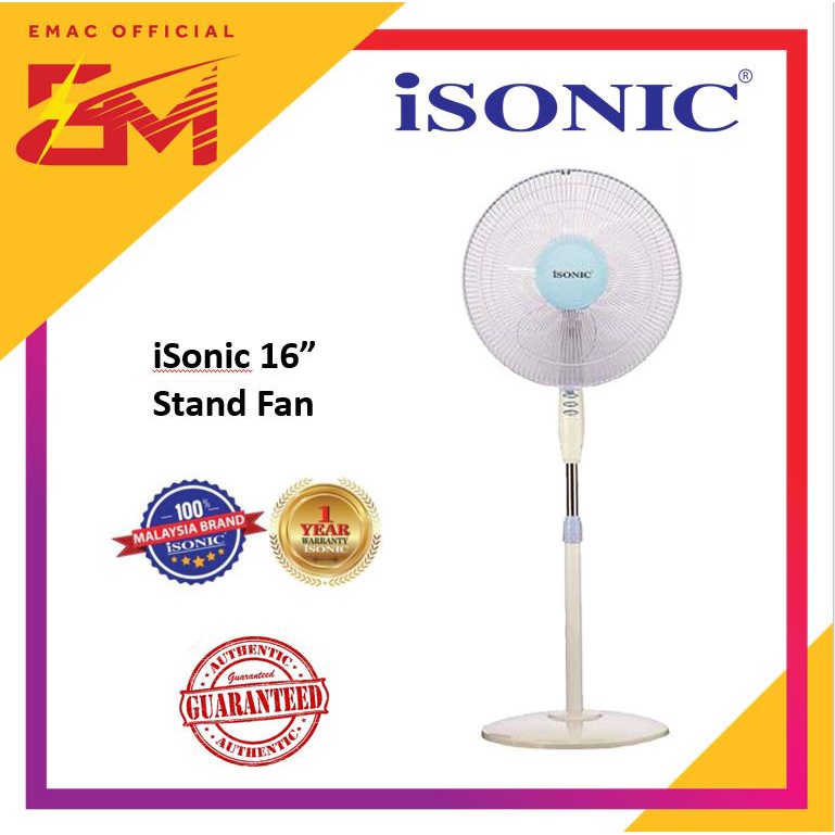 Isonic Stand Fan 16" 3 Blades High Speed CTF-SF16A (Light Blue ...