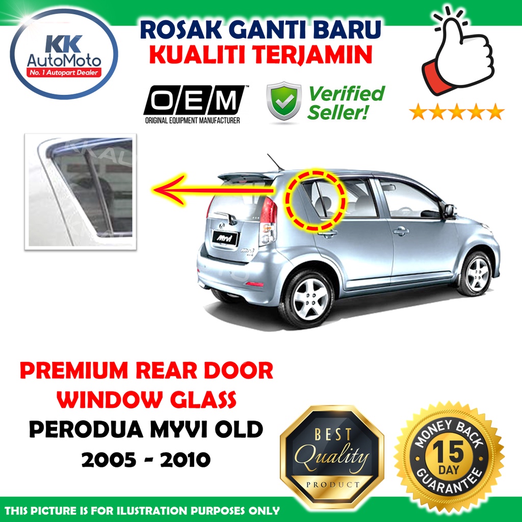 Perodua Myvi 2005 - 2010 Old 1 Keping Premium OEM Window Glass Door ...