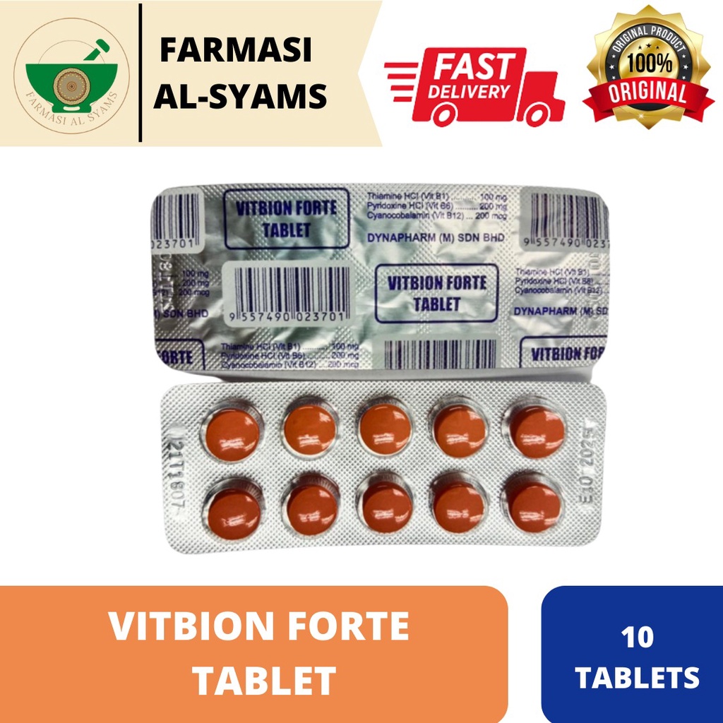 VITBION TABLET VITAMIN B1,B6,B12 UNTUK SARAF DAN KEBAS 10TABS Shopee