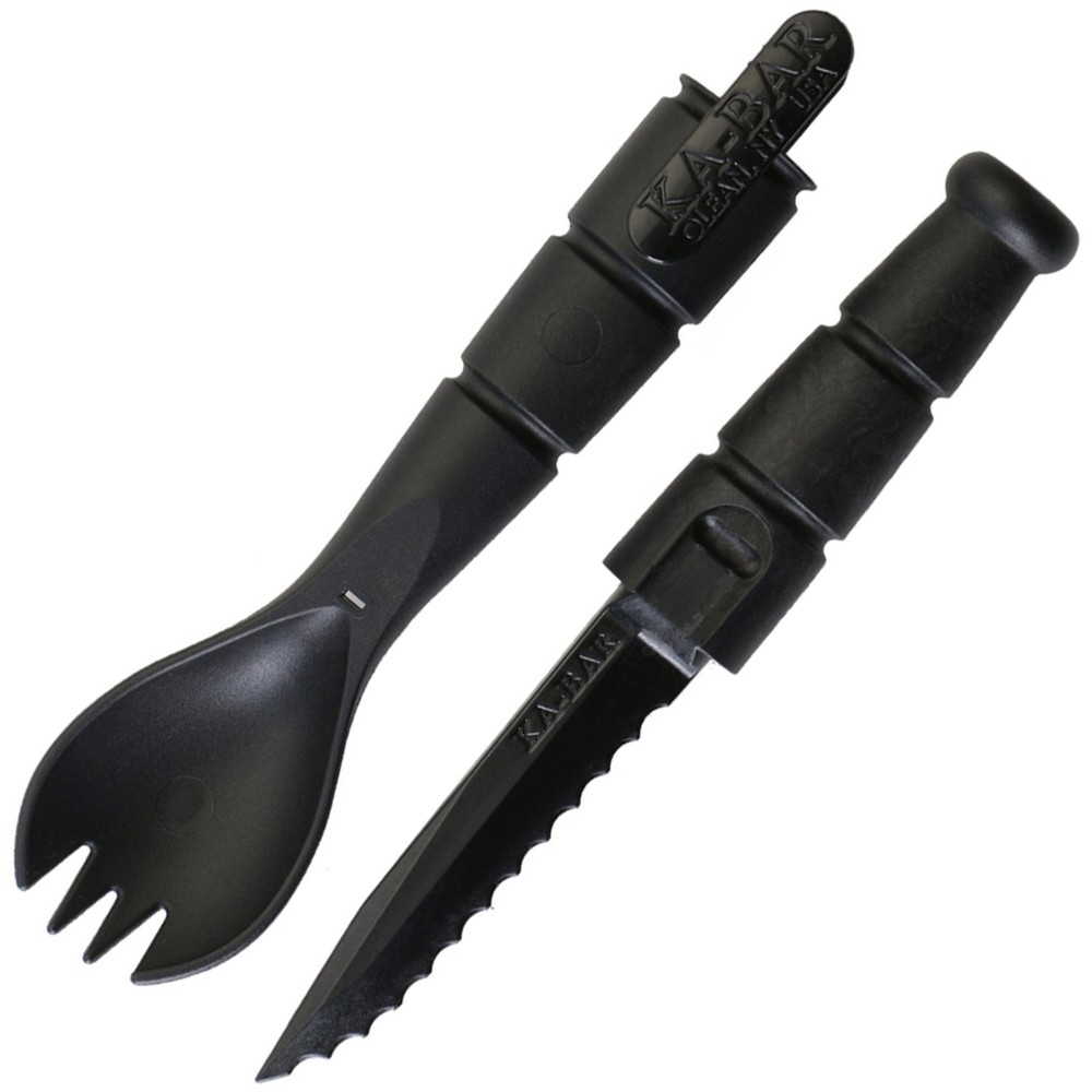 4Y7Q KABAR Tactical Spork with Knife (Made of Plastic) Shopee Malaysia