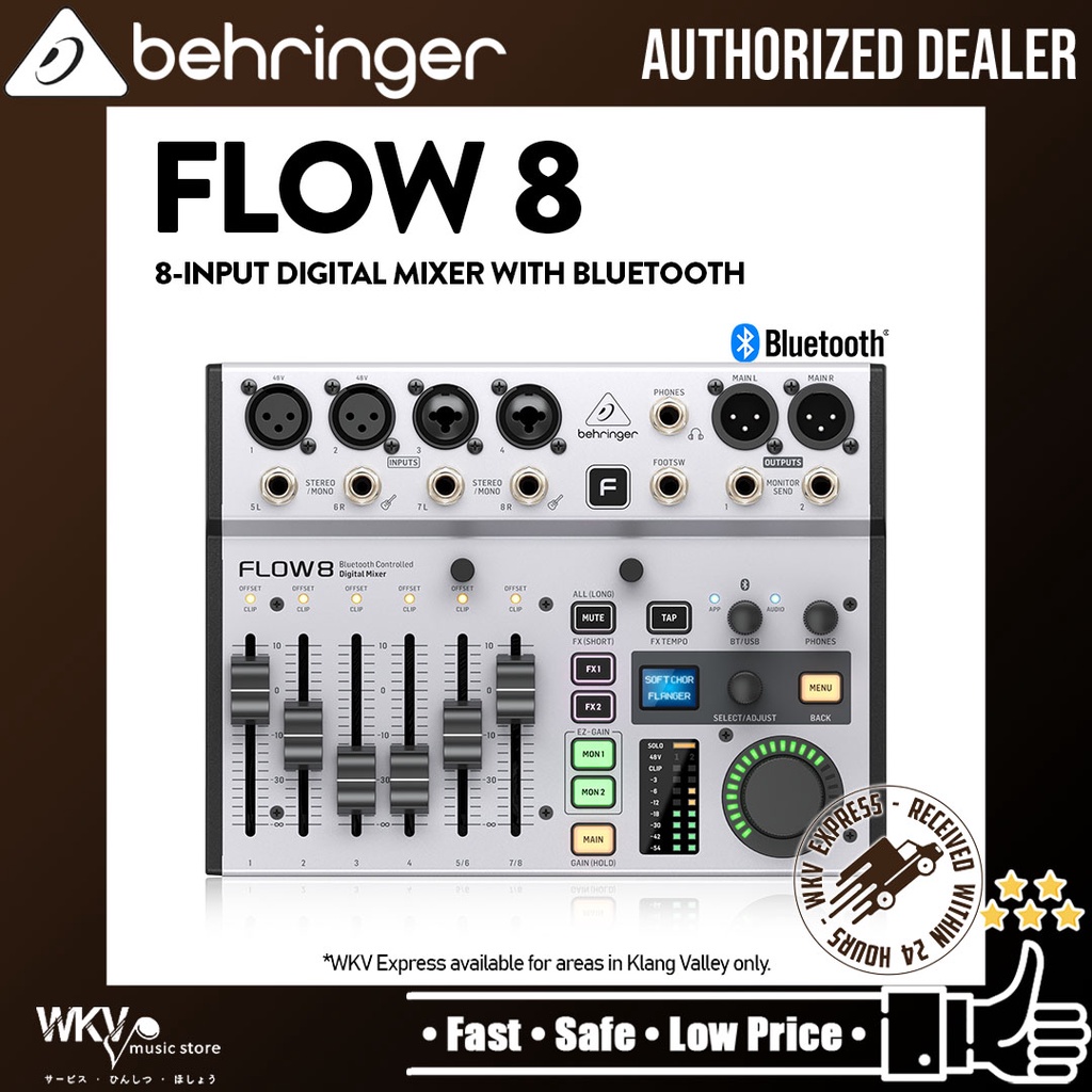 Behringer FLOW 8 8-input Digital Mixer with Bluetooth (FLOW-8 / FLOW8 ...