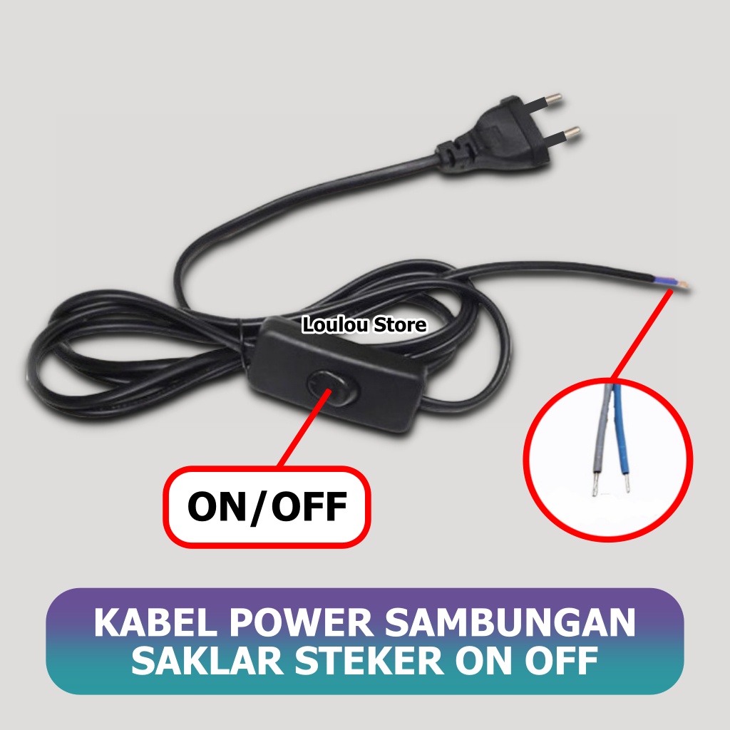 On OFF Switch Button Cable AC Power Cable Plug ON OFF Plug Cable Switch ...