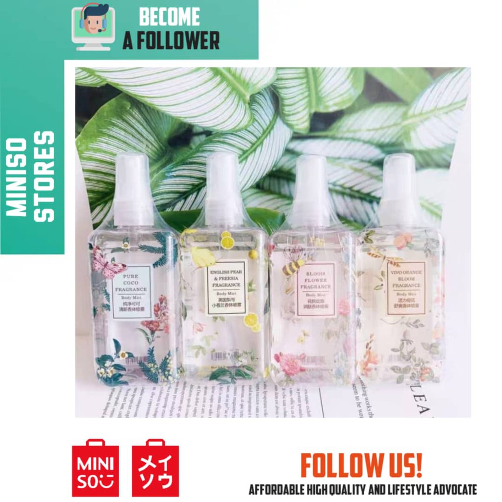 MINISO Body Fragrance Spray Pure Moisturizing Toning | Shopee Malaysia