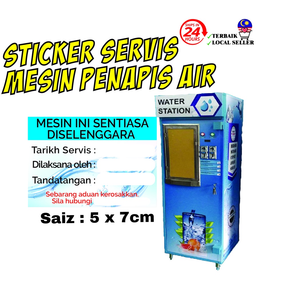Service Sticker for Water Vending Machine Water Supply Company | Shopee ...