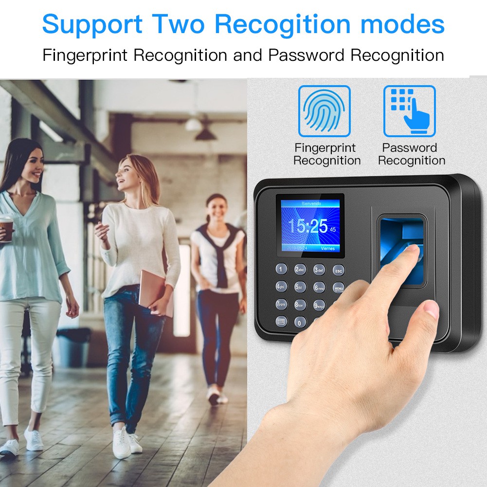 Biometric Fingerprint Attendance Machine Thumbprint Record Worker ...
