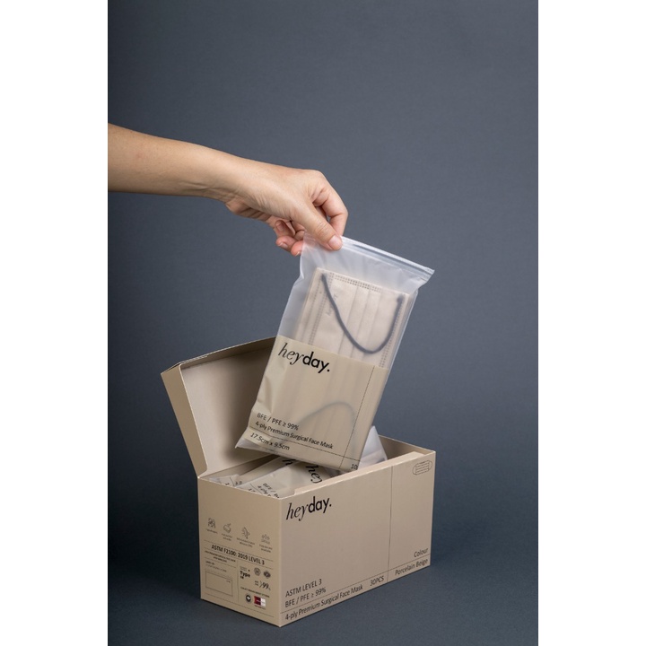 [Ready Stock] Heyday 4ply Premium Surgical Face Mask -PORCELAIN BEIGE ...