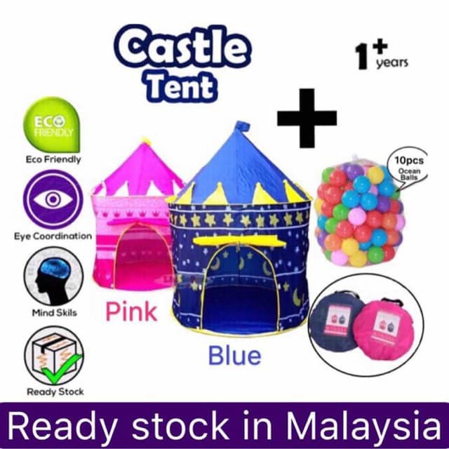 Malaysia Kids Play Portable Folding Large Castle Tent | Shopee Malaysia