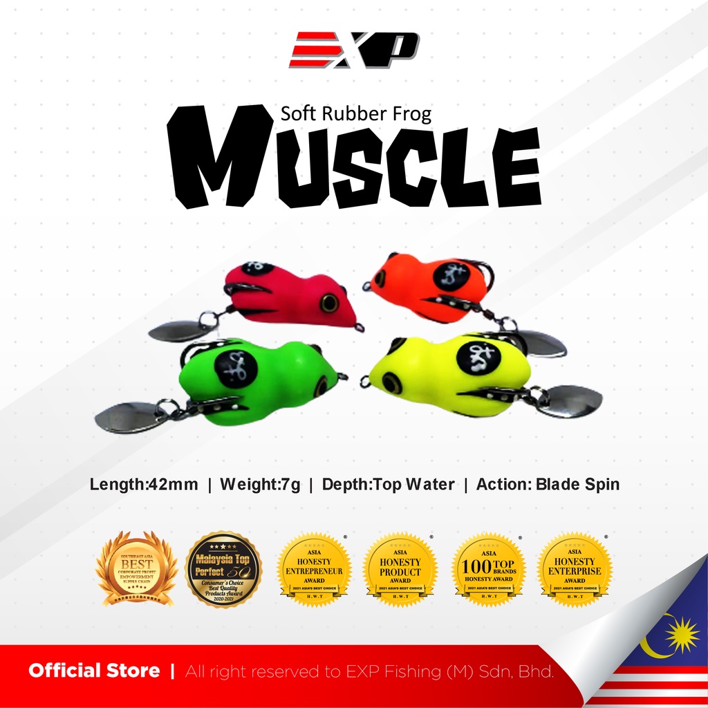 EXP Muscle Frog Soft Rubber EXP Soft Frog Murah Haruan Killer Katak ...