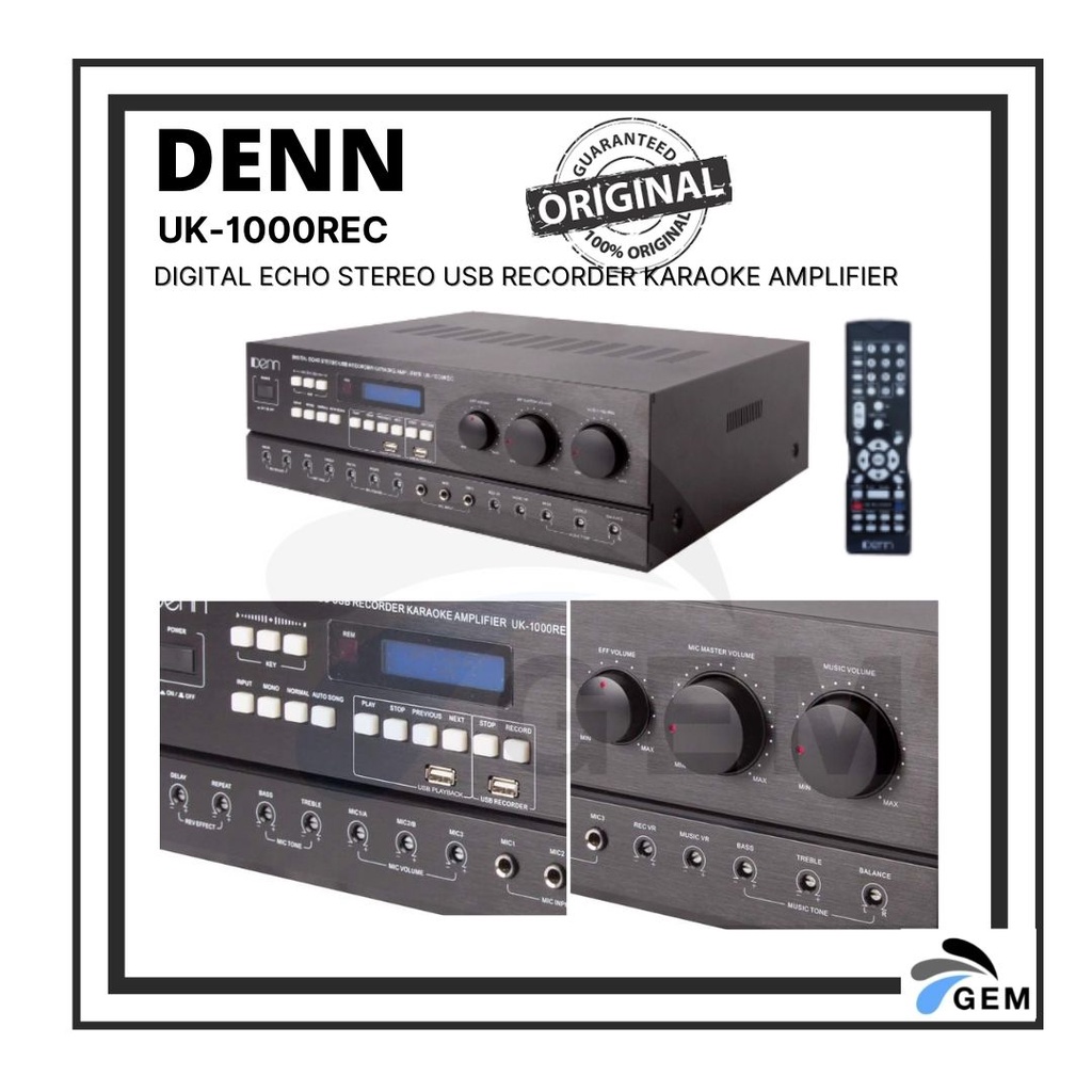 DENN BT/USB Karaoke Amplifier (UK1000REC) Shopee Malaysia