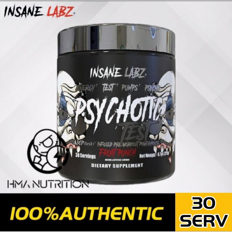 Insane Labz Psychotic Test Pre Workout (30 Serv.) Pre+Test,Psychotic