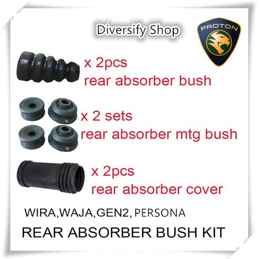 PROTON WIRA WAJA GEN2 PERSONA SATRIA REAR ABSORBER MOUNTING BUSH + BOOT ...