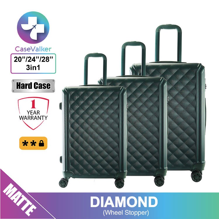 Case Valker Ketupat 3 in 1 ABS Luggage Bag Set with Stopper Wheel