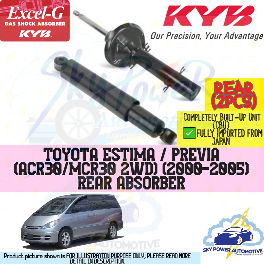 TOYOTA ESTIMA/PREVIA (ACR30/MCR30 2WD) KAYABA (KYB) EXCEL-G GAS SHOCK ...