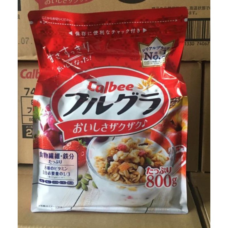 Original Japan Calbee Fruits Granola Cereal Original 800g Choco 700g Low Sugar 600g