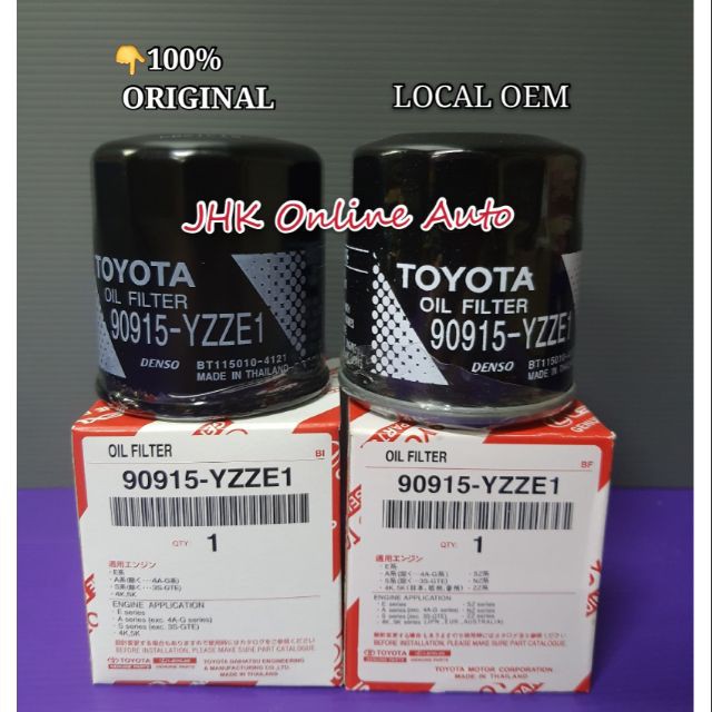 TOYOTA GENUINE PARTS OIL FILTER&AND TOYOTA LOCAL OEM OIL FILTER 90915 ...