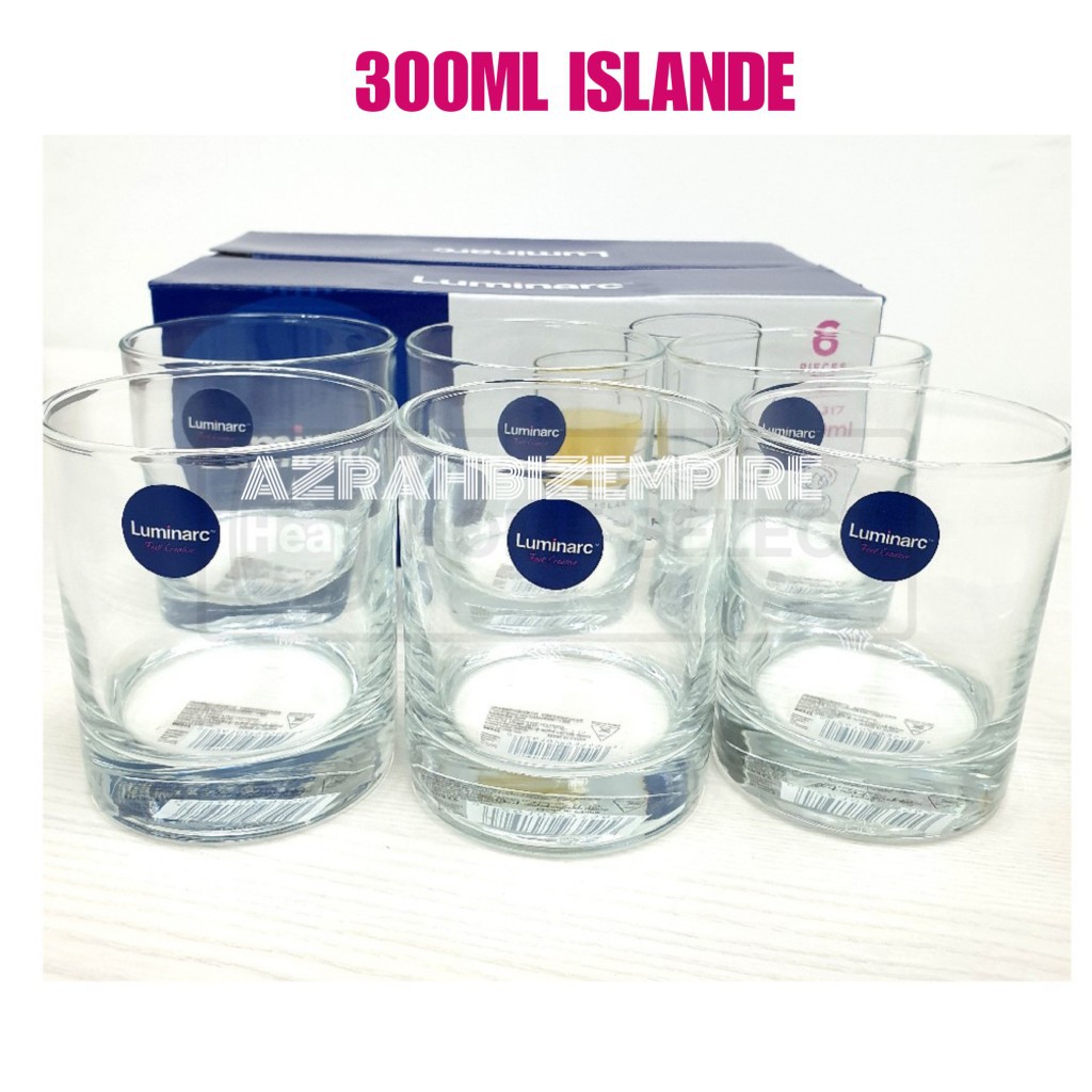 Hot 6pcs Luminarc Glass Tumbler Set Set Gelas Kaca Luminarc Set Cawan Kaca Glass Mug 0757