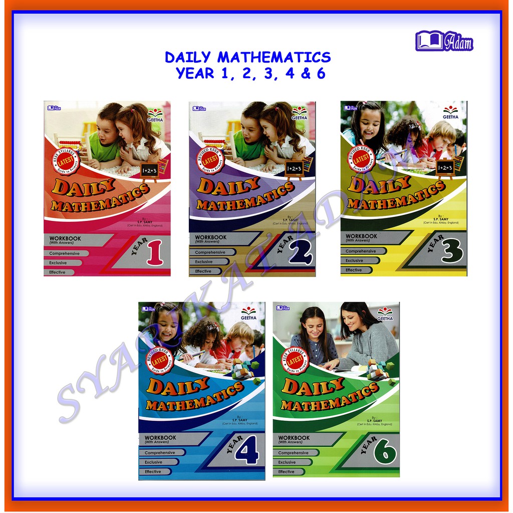 [ADM] BUKU LATIHAN SK 2025: DAILY MATHEMATICS KSSM YEAR 1, 2, 3, 4 & 6 ...