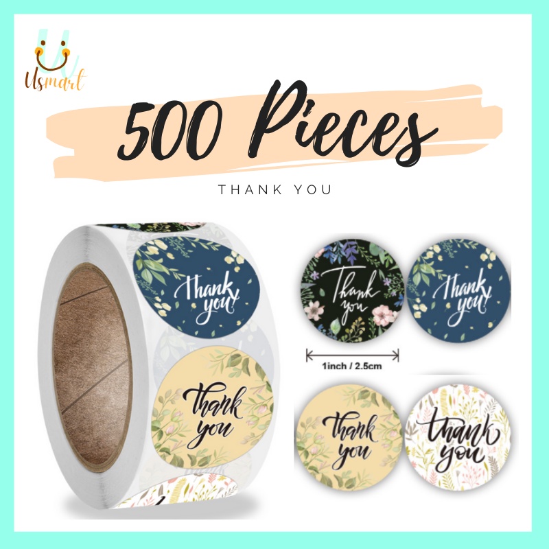 500pcs/roll Thank You Sticker Seal Label Scrapbook Round Circle ...