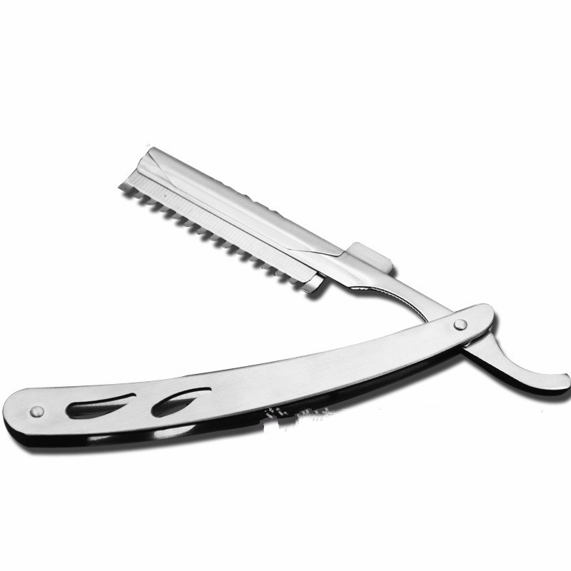 Manual Straight Barber Edge Steel shaver Face Hair Remover Folding