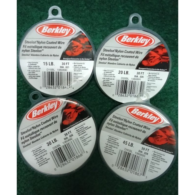 Berkley Steelon Câble Acier Nylon 9m 15LB - Fil Pêche Brochet Bas De Ligne