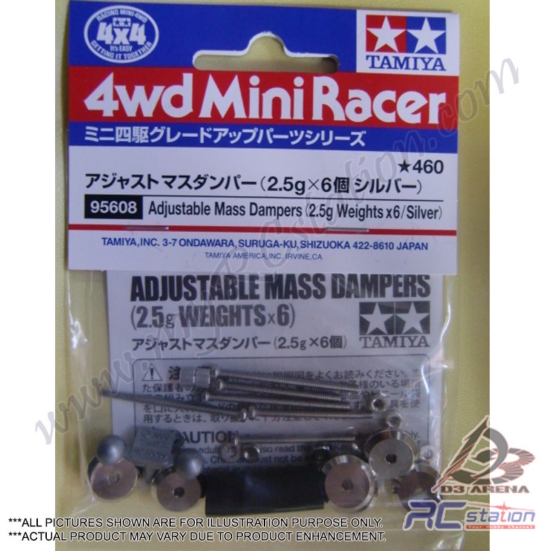 Tamiya 95608 Mini 4WD Adjustable Mass Dampers (2.5g Weights x6