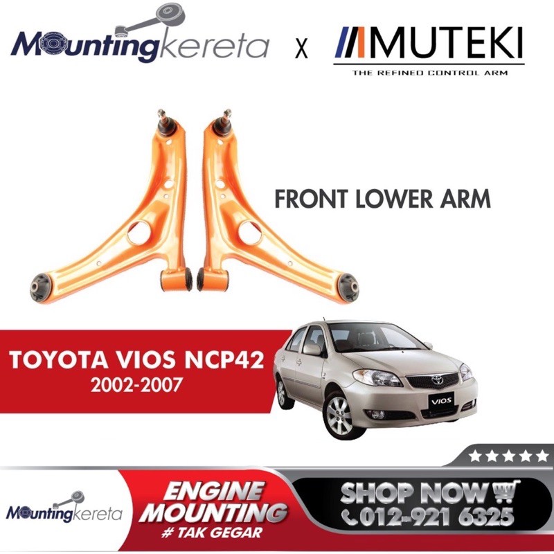 🔥heavy Duty🔥 Muteki Front Lower Arm Toyota Vios Ncp42 2002 2007 💥6 Bulan Warranti💥 Shopee 1743