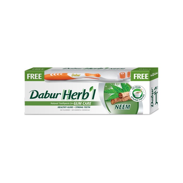 Dabur Herbal Toothpaste ( Neem ) 150g ( FREE Toothbrush ) Shopee
