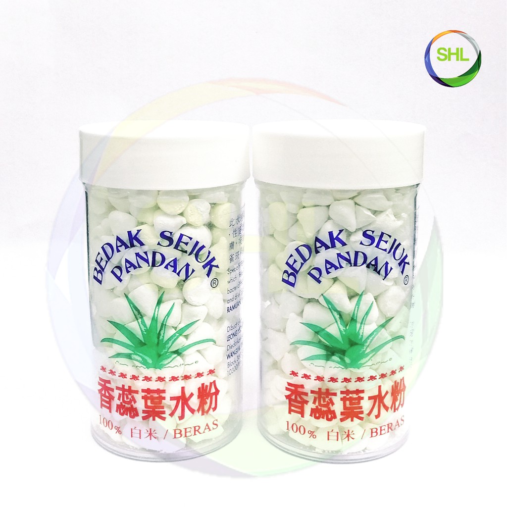 Pandan Cooling Talcum Powder Drops 60g 100% Rice Bedak Beras Biji Sejuk ...