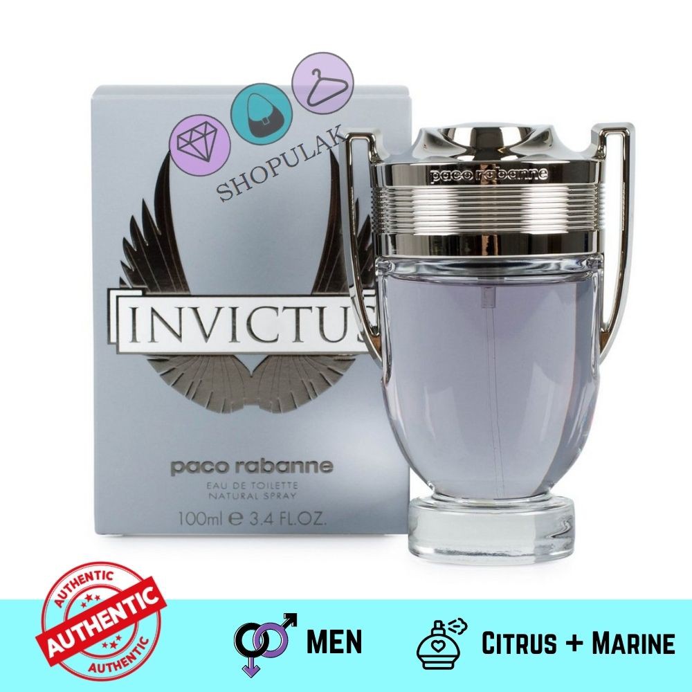 💯 Perfume Paco Rabanne Invictus EDT 100ml Perfume for men Minyak Wangi ...