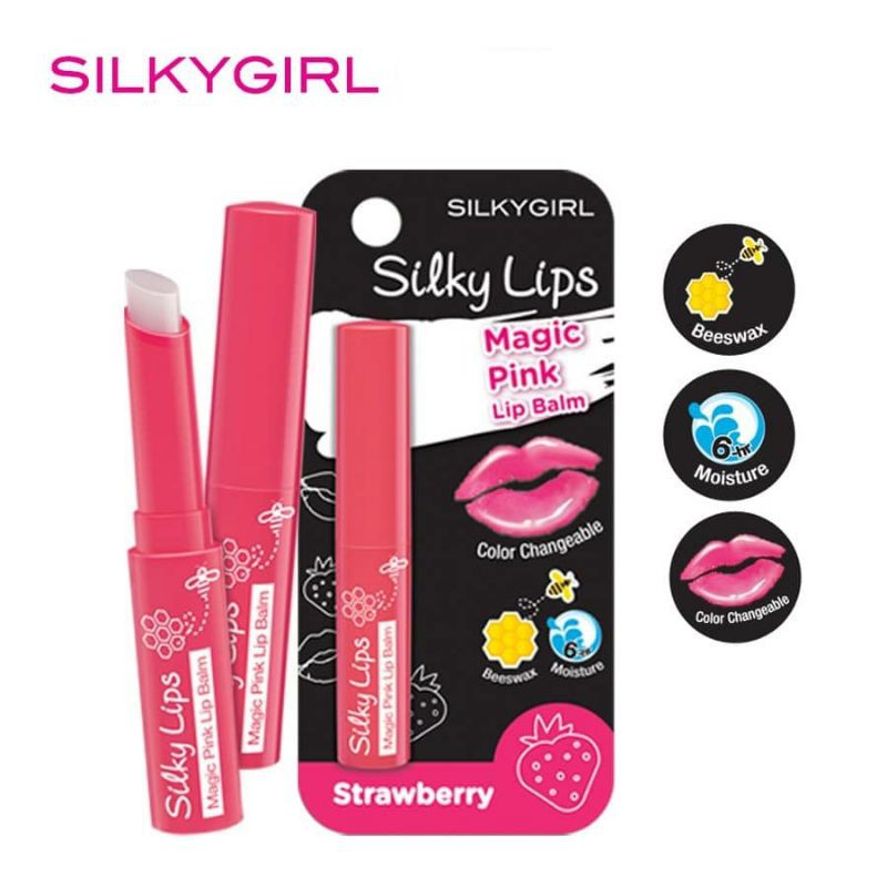 Silkygirl Silky Lips Magic Pink Lip Balm Strawberry 1.6g Pelembap Bibir