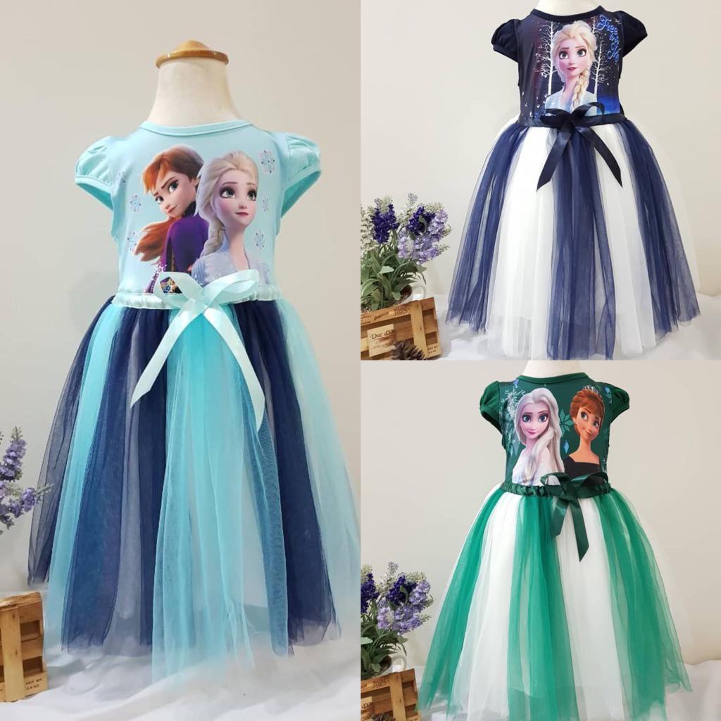 Kids Girl Frozen Elsa Anna Tutu Dress Kembang Princess Birthday Gift |  Shopee Malaysia
