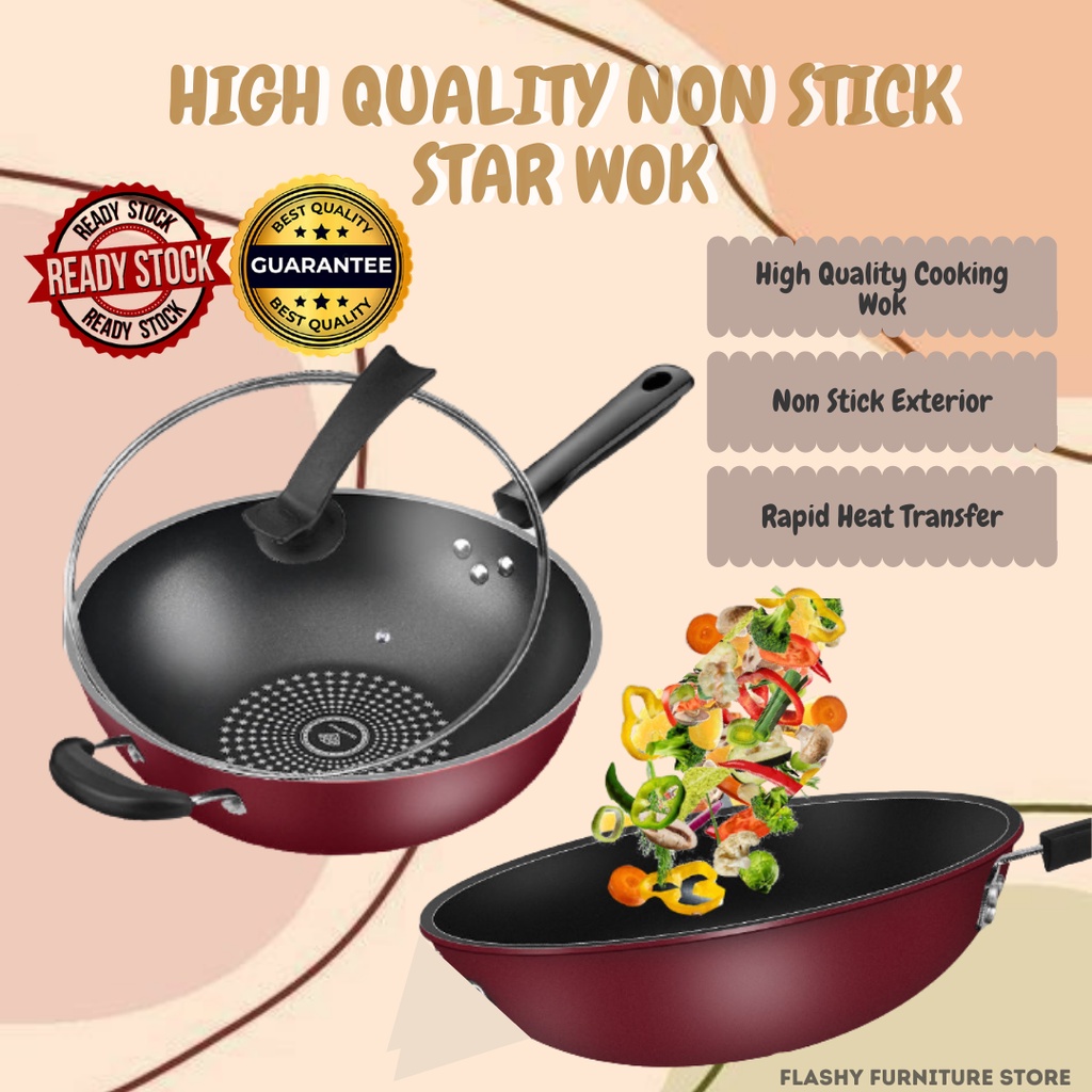 Korean Non-Stick 32cm Extra Star Frying Cooking Wok Pot Pan