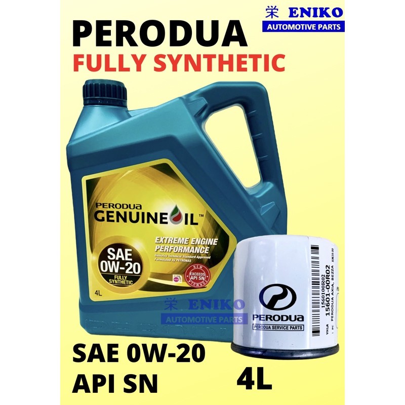 Perodua 0W20 SN 4L Fully Synthetic Engine Oil + Perodua Oil Filter