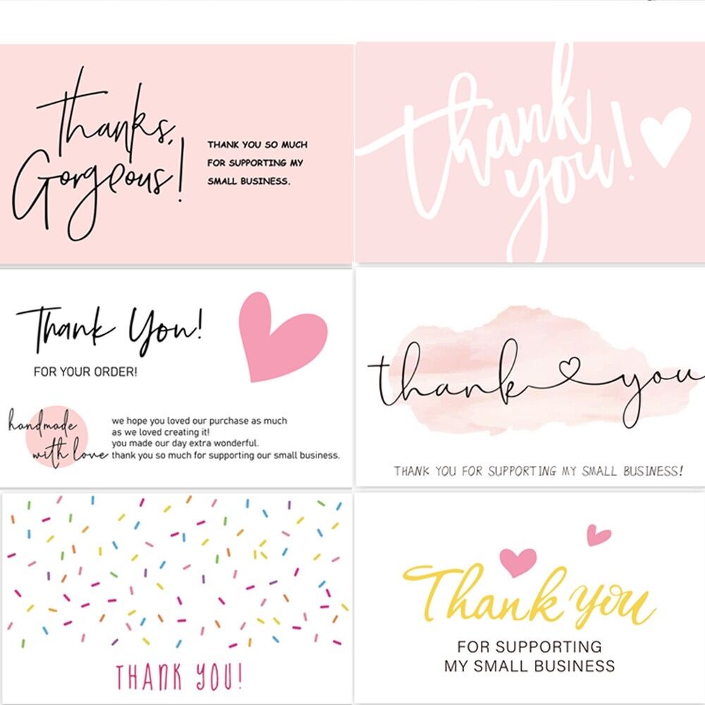 10/30Pcs Thank You Cards 9x5.4cm Flower Design Thank You Gift Tag Label ...