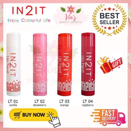 Vins828 IN2IT Lip Treat Nourishing Sheer Lip Balm (Halal Cruelty Free
