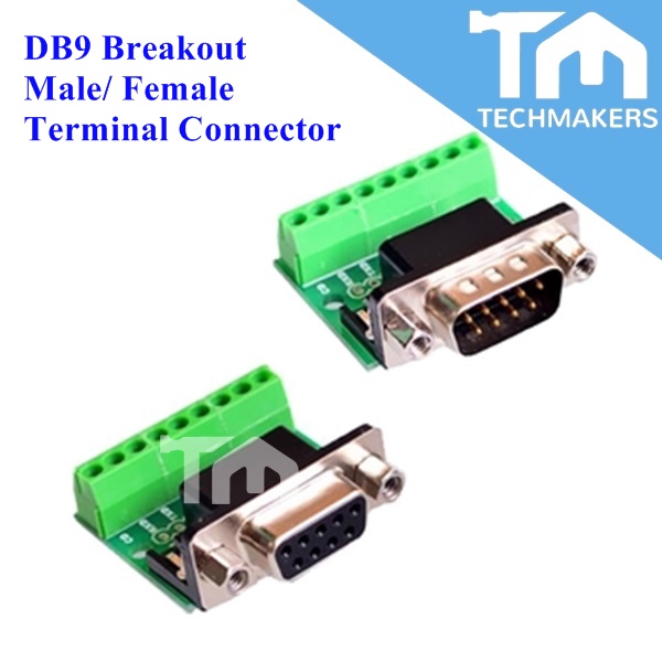 DB9 RS232 RS485 Connector Terminal Block MALE / FEMALE Adapter Connector Breakout Board Screw Adapter TechMakers