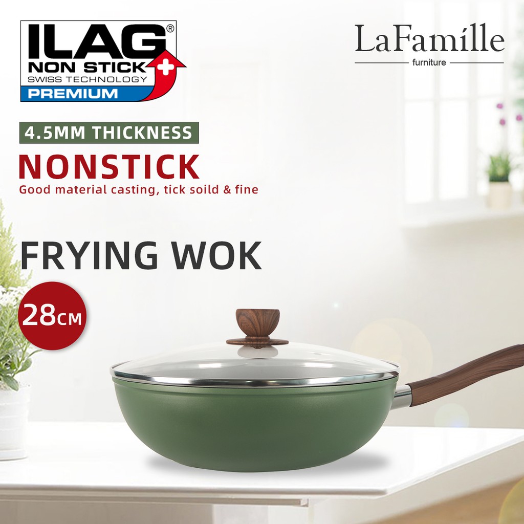 KitchenZ Cookware Set of 5 NonStick Cookwares Wok Pan Pot Set German Ernesto 5 Layer with Lids