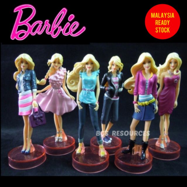 BEAUTIFUL BARBIE FIGURES 6PCS BARBIE FIGURINE AS CAKE TOPPER TOYS