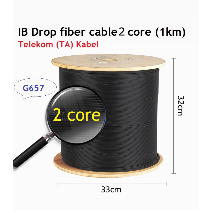 Drop fiber Outdoor IB fiber optic cable 2Core G657 | Shopee Malaysia
