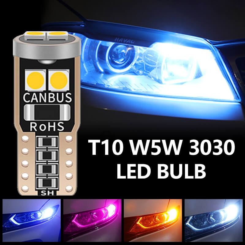 T10LED Car Light Bulbs White 168 501 W5w LED Lamp T10 Wedge 3030 2SMD  Interior Lights 12V 6000K Parking Lamp Bulbs - China LED Headlight, Auto  Light