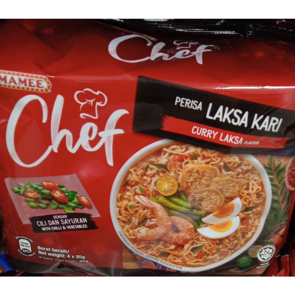 Mamee Chef Curry Laksa4 X 95g Shopee Malaysia