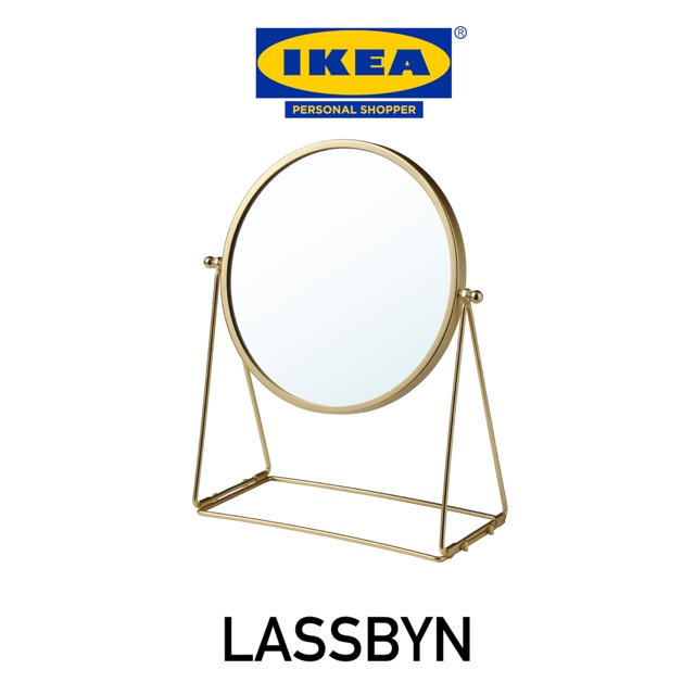 IKEA LASSBYN Table mirror, gold-colour (NEW) | Shopee Malaysia