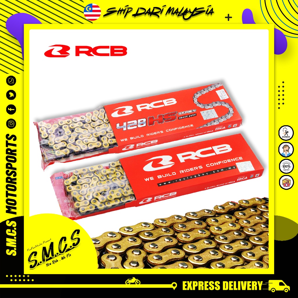 RACING BOY RCB GOLD EMAS CHAIN 428 Series HS/S HEAVY DUTY Rantai Emas ...
