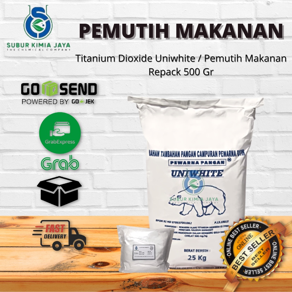 Food Coloring Uniwhite Food Grade Titanium Dioxide/ HALAL MUI 500 GR ...